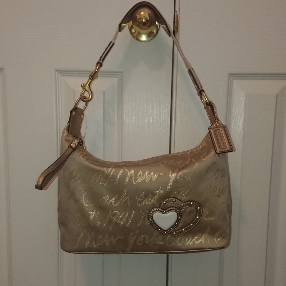 NWOT Coach Gold Shoulder Bag